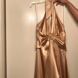 Champagne backless dress